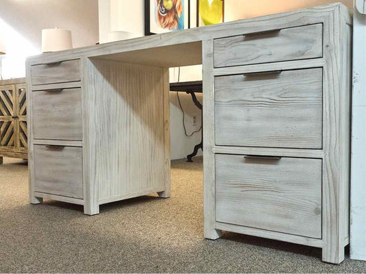RH Laguana Whitewash Desk w/ 6 Drawers