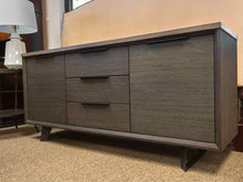 Slate Grey Finish 2 Door Credenza with Stone Top