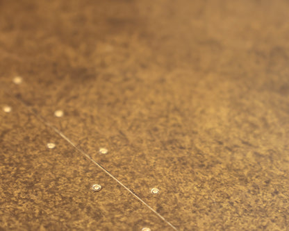 Arhaus 'Powell' Round Brass Clad Topped Dining Table