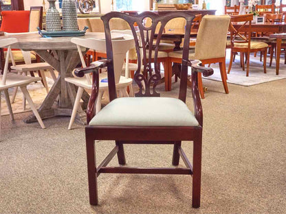 Baker Mahogany Chippendale Revival Arm Chair
