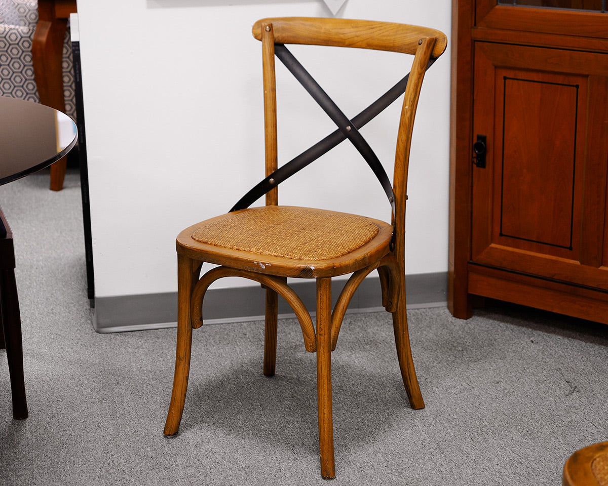 Set of Five Arhaus Cross Back Dining Chairs