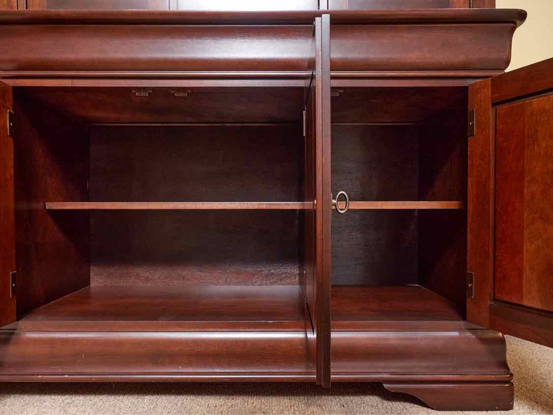 West Brothers Louis Phillippe Style  Dark  Cherry Finish 2 Piece China Cabinet