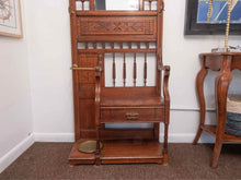 Eastlake Oak Hall Tree Coat Rack