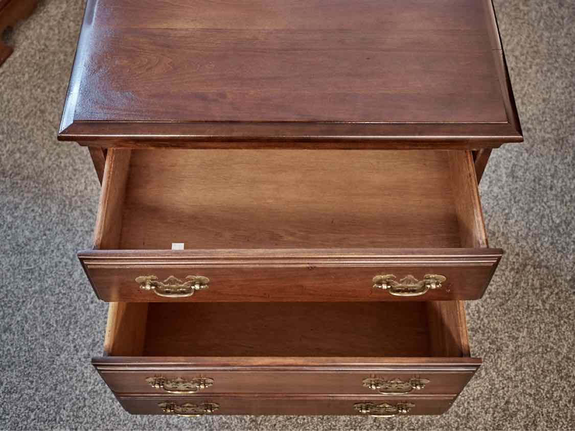 Pair of Cherry Block Front Two Drawer Nightstands