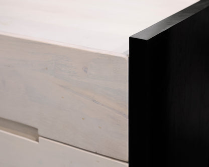 Pair of CB2 Beaufort 30" Whitewashed Wood 2-Drawer Nightstand