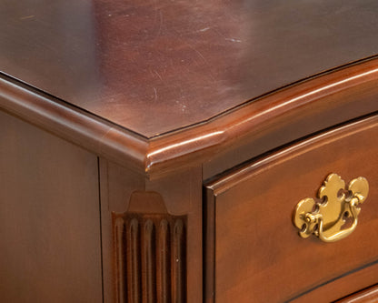 American Drew 7-Drawer Serpentine Front Dresser with Mirror in Cherry
