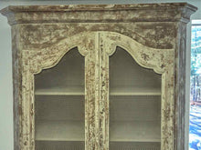 Rustic French Inspired Display Cabinets in Grey Finish with Wire Mesh Doors