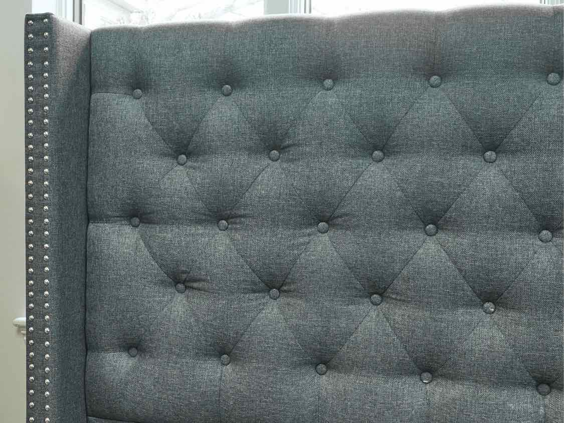 King Size Wingbed in Charcoal Gray