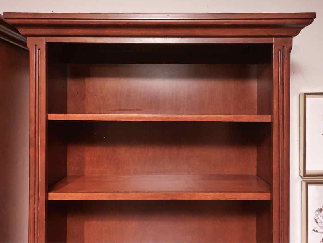 Cherry 5 Shelf 2 Door Bookcase