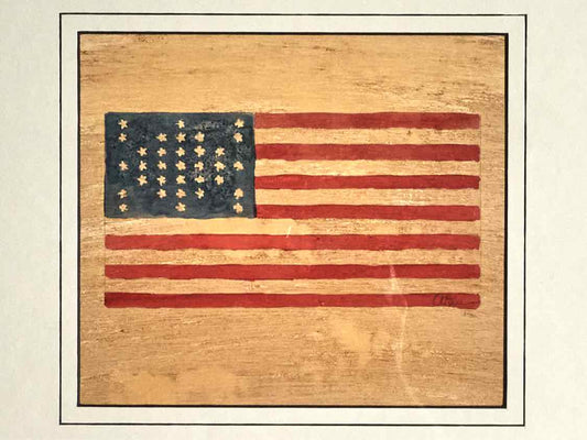 'American Flags VII' Art Print In Matt Black & Silver Accednt Frame