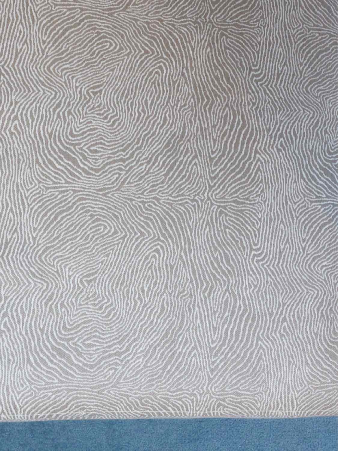 Taupe & Ivory Design  Wool Blend Upholstered Ottoman