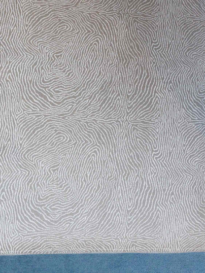 Taupe & Ivory Design  Wool Blend Upholstered Ottoman