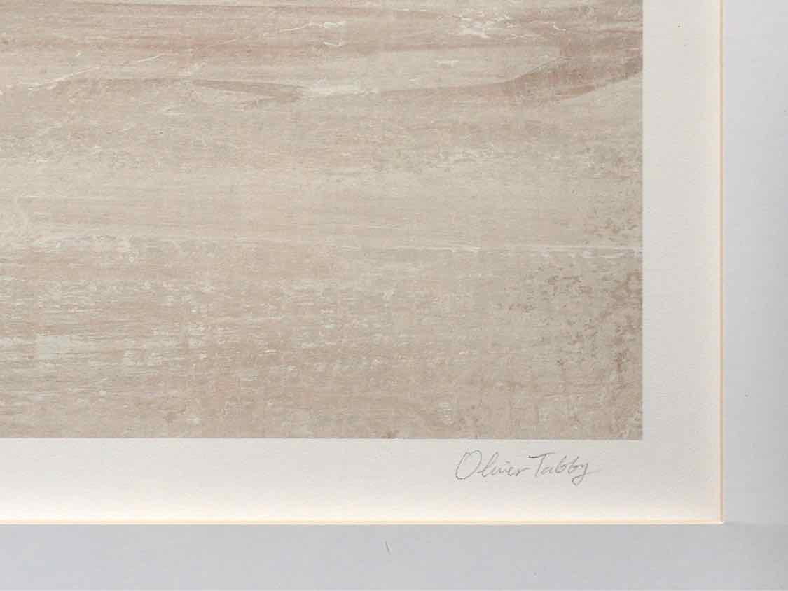 Blue & Beige Abstract Landscape Print