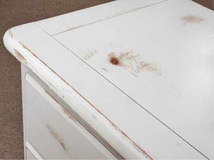 Distressed White Finish Pine 7 Drawer & 1 Door Dresser