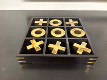 Gold Tic-Tac-Toe in Black Tray