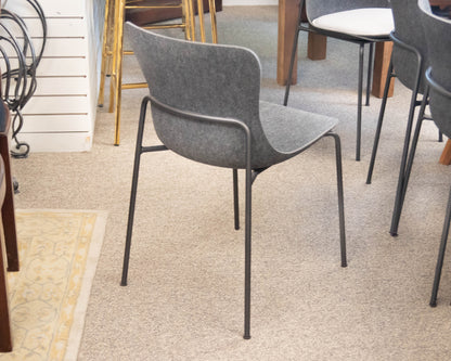Set of 6 Ligne Roset Ettoriano Charcoal Felt Dining Chairs