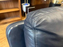 Navy Blue Leather Sofa