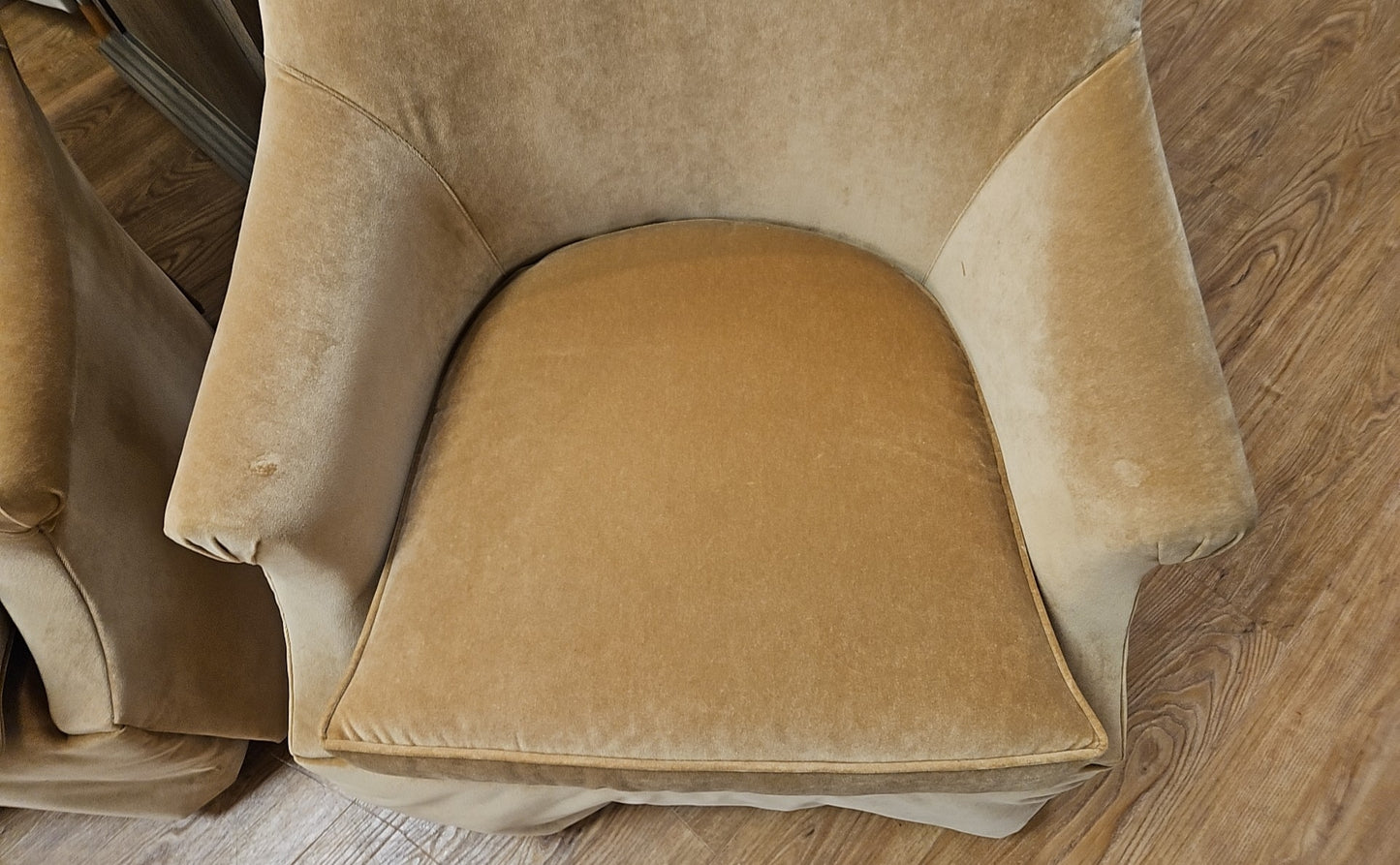 Ethan Allen Pair of Deep Gold Swivel Chairs