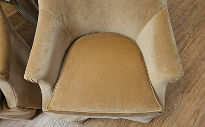Ethan Allen Pair of Deep Gold Swivel Chairs