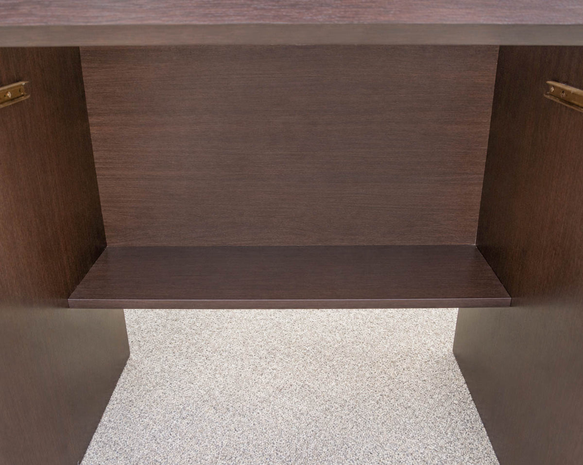 Dark Finish Desk with 6 Drawers