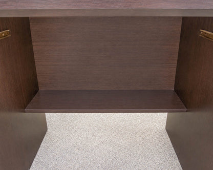 Dark Finish Desk with 6 Drawers