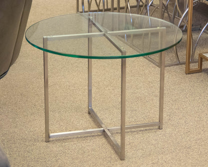 Room & Board Glass & Metal Contemporary Side Table