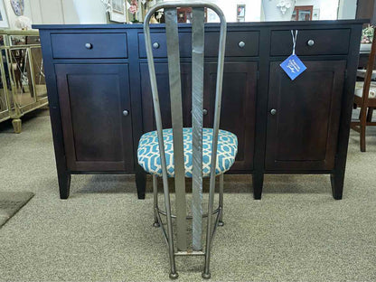 Set of 4 Custom Brushed Stelel Dining Chairs