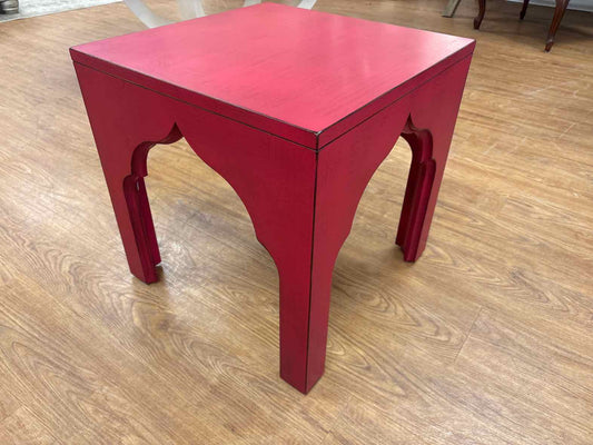 Ethan Allen Raspberry Moroccan Side Table