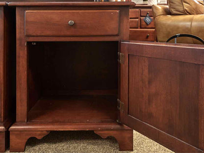 Pair of Nichols & Stone Cherry Single Drawer Cabinet Nightstands
