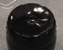 Ceramic Garden Stool in Glossy Black