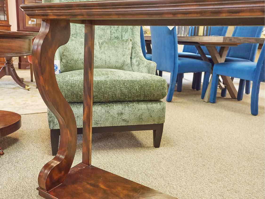 Dark Finish Console with Cabriole Legs