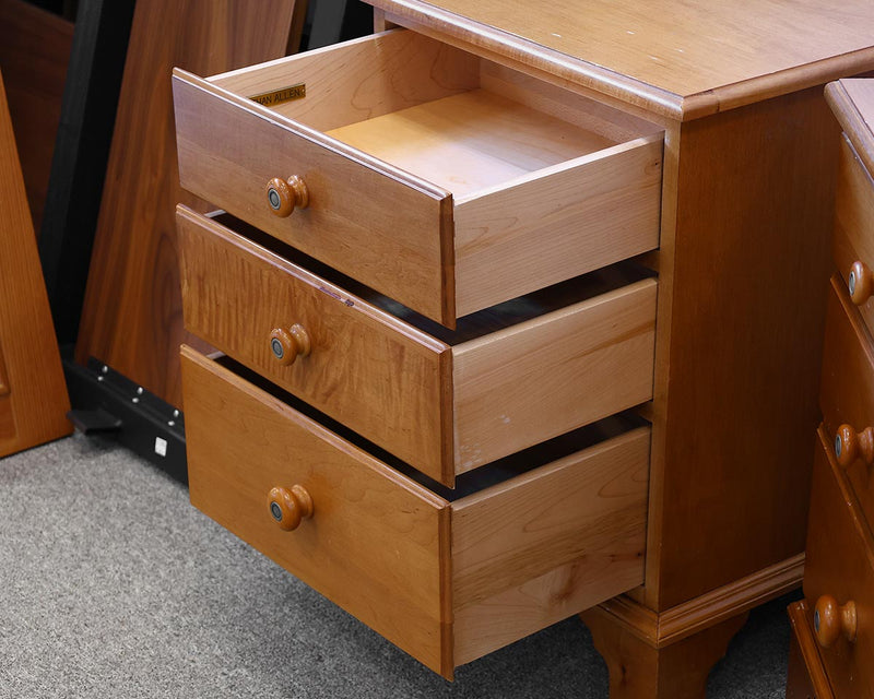 Pair of  Ethan Allen Maple Nightstands with 3 Drawers