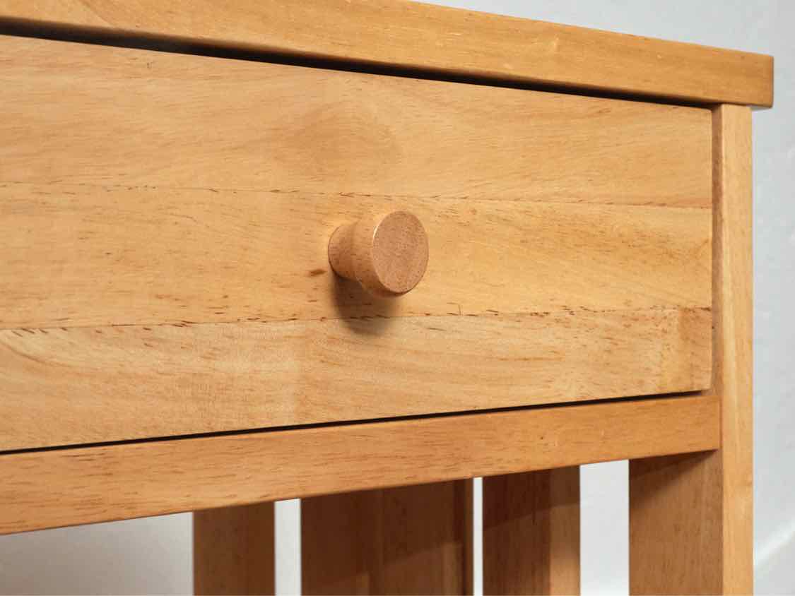 Pair Of Mission Style  Natural Maple 1 Drawer& Shelf Nightstands