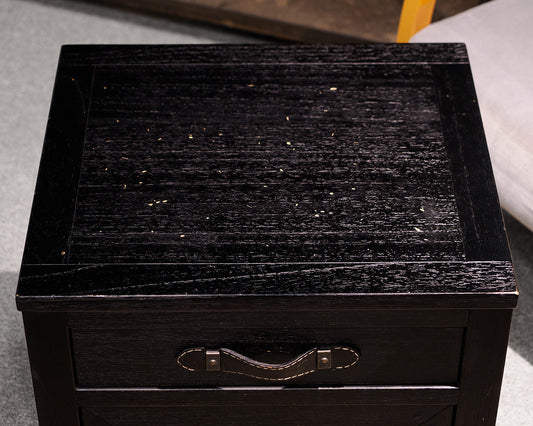 Arhaus Rolling Black Distressed File Cabinet