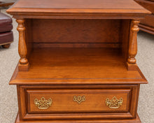 Pair of Cherry Wood 1 Drawer Nightstands with Open Storage