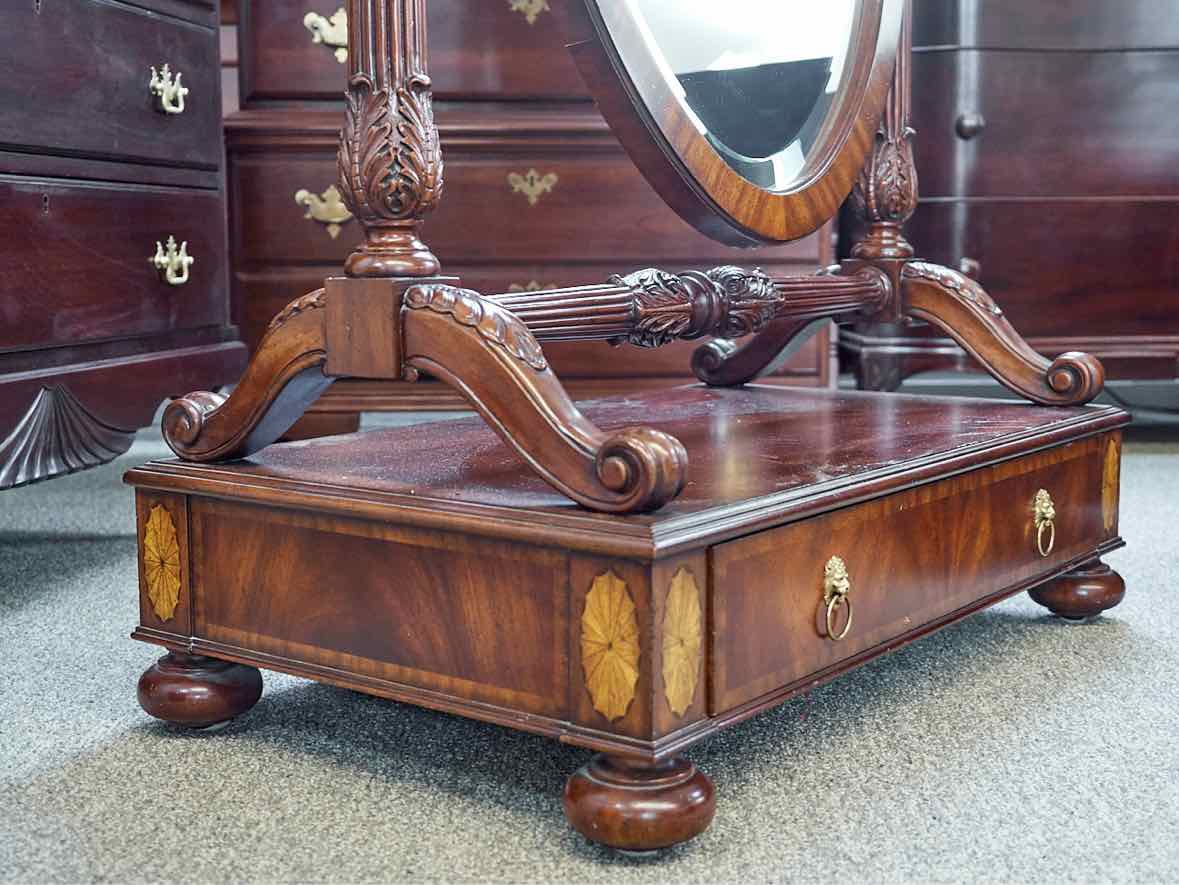 Maitland Smith  Mahogany Cheval Mirror