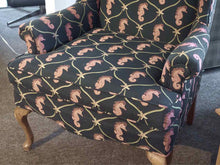 Custom Upholstered 'Seahorse & Starfish' Wing Back Chair