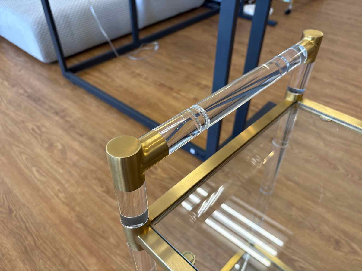 Acrylic and Brass Bar Cart