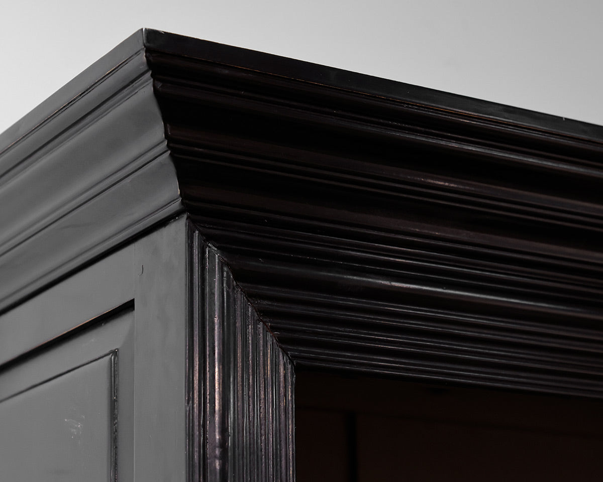 Black Bookcase with Crown Moulding