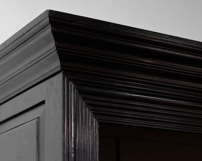 Black Bookcase with Crown Moulding