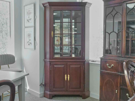 Hitchcock Lighted Corner Cabinet in Cherry