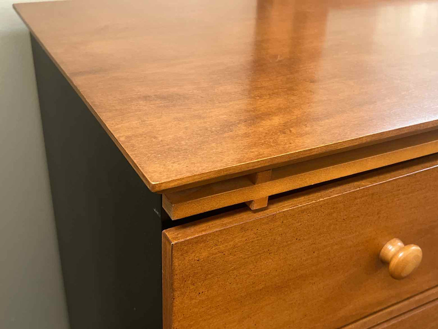 7 Drawer Maple Dresser w/ Black Accents