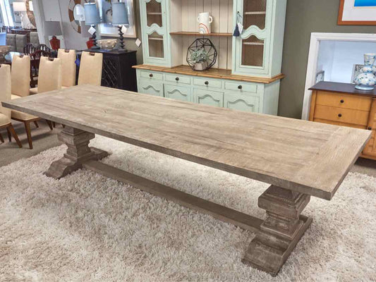 Restoration Hardware 'Reclaimed Oak Baluster' Dining Table in Grey Wash