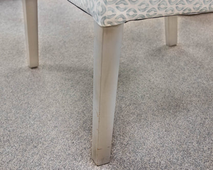 Pair of Ballard Design'Sea Glass' Button Back Upholstered  Dining Chairs
