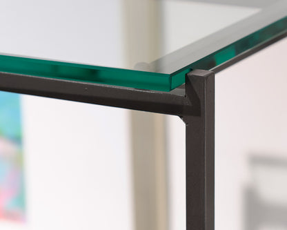 Metal Trellis Tower With Glass Shelves