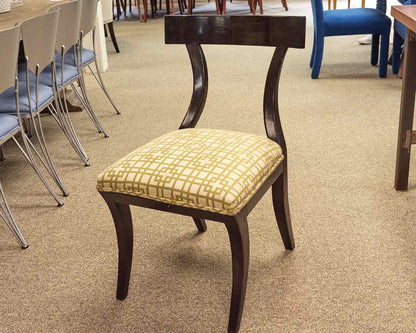 Set of 6 Kravet 'Kilsmo' dining Chairs with  Chartreuse  Green & Ivory Seats