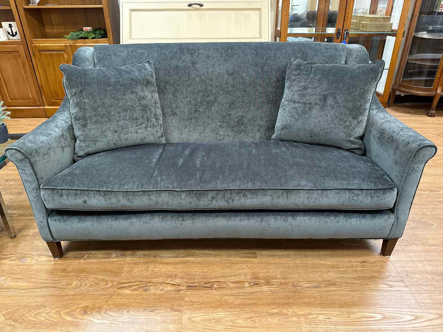 Gray Velvet Loveseat