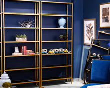 Tall Gold Patinaed Bookcase