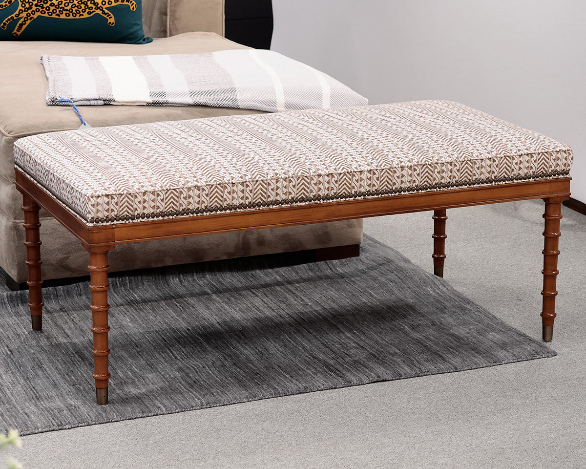 Kravet Custom Ottoman w/ Spooled Legs