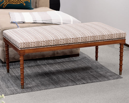 Kravet Custom Ottoman w/ Spooled Legs